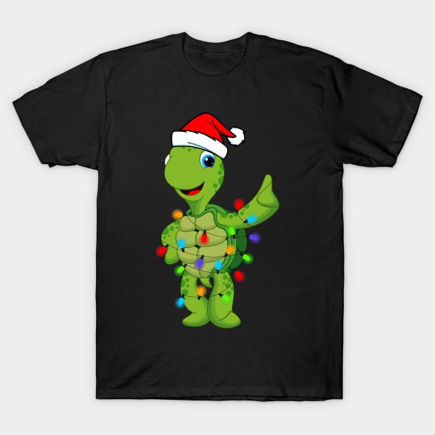 Funny Turtle Animal Lover Turtle Christmas Xmas Lighting T-Shirt by Creative Design